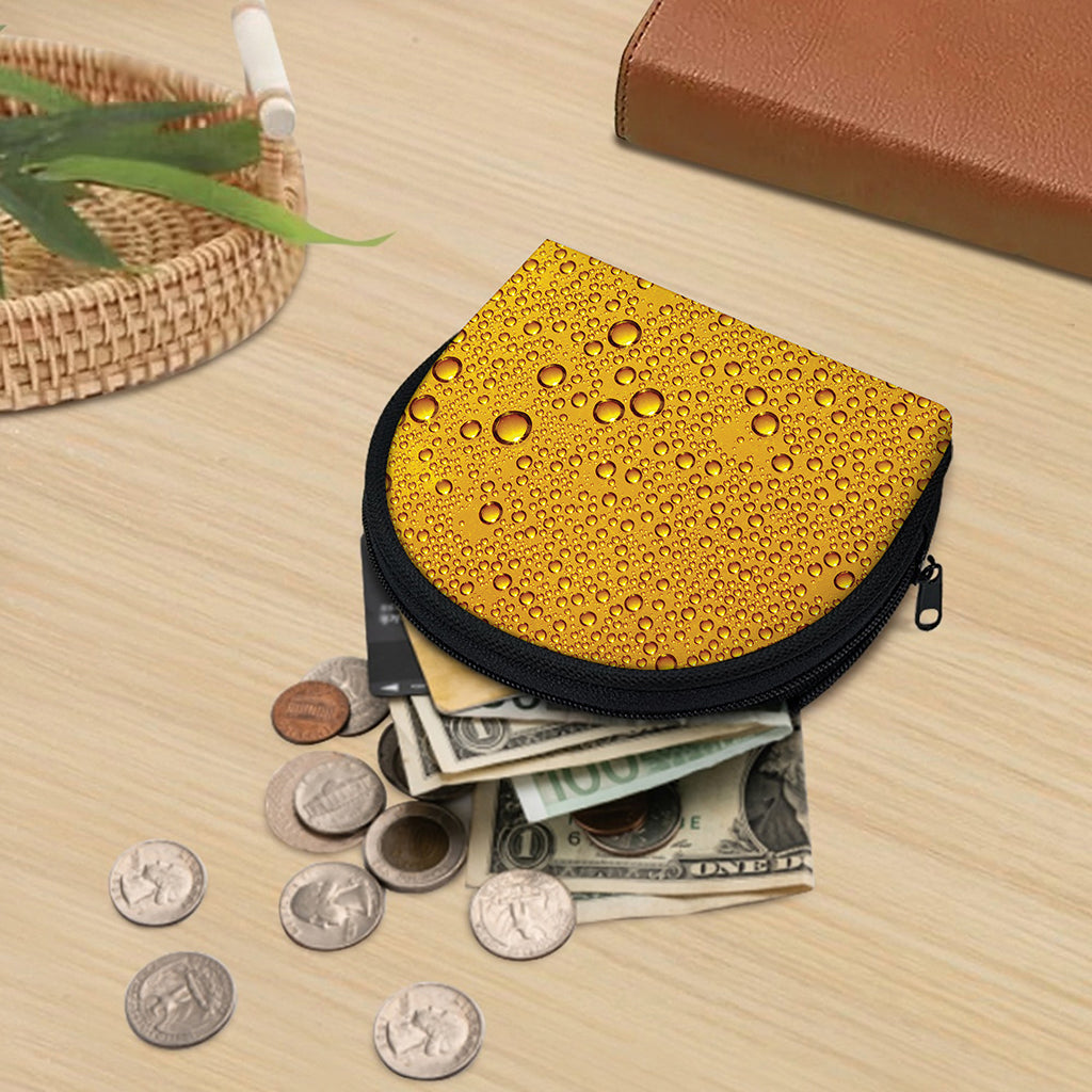 Water Drops On Beer Print Coin Purse