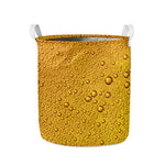 Water Drops On Beer Print Collapsible Laundry Basket