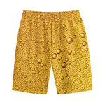 Water Drops On Beer Print Cotton Shorts