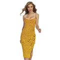 Water Drops On Beer Print Cross Back Cami Dress