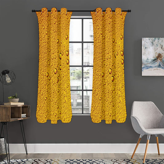 Water Drops On Beer Print Curtain