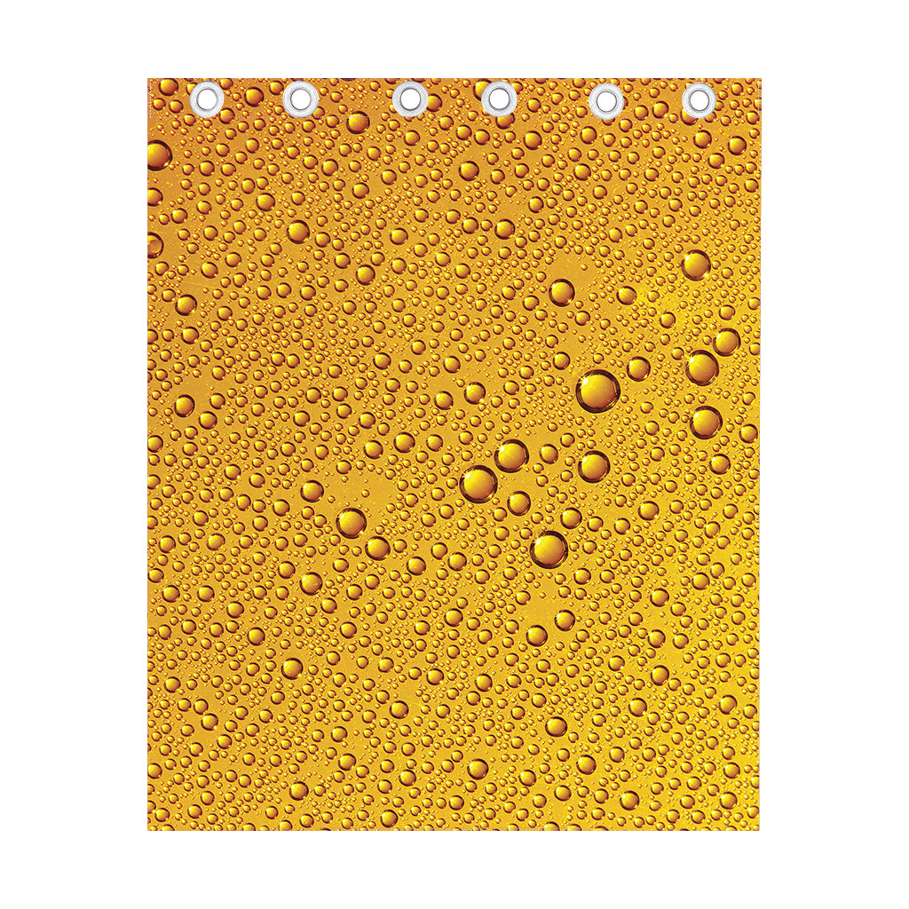 Water Drops On Beer Print Curtain