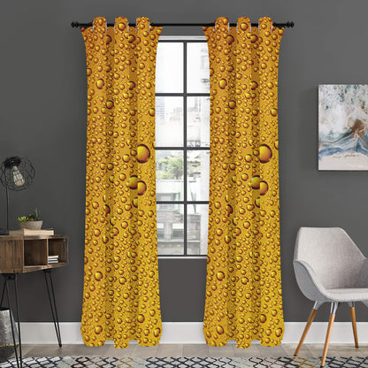 Water Drops On Beer Print Curtain
