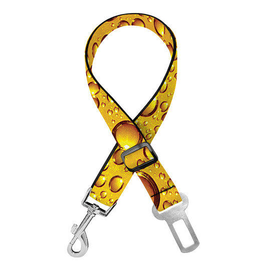 Water Drops On Beer Print Dog Seat Belt
