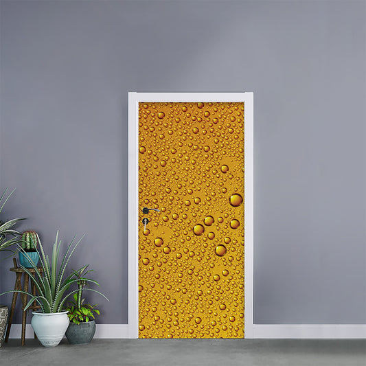 Water Drops On Beer Print Door Sticker