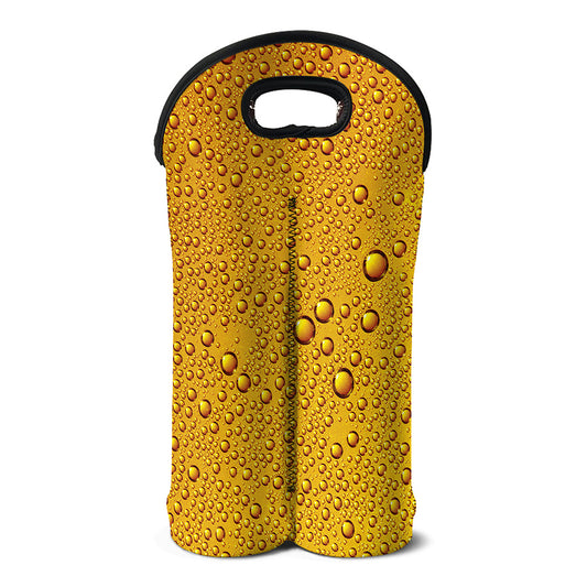 Water Drops On Beer Print Double Neoprene Wine Tote