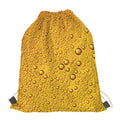 Water Drops On Beer Print Drawstring Bag