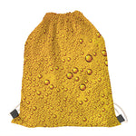 Water Drops On Beer Print Drawstring Bag