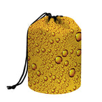 Water Drops On Beer Print Drawstring Makeup Bag