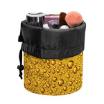 Water Drops On Beer Print Drawstring Makeup Bag