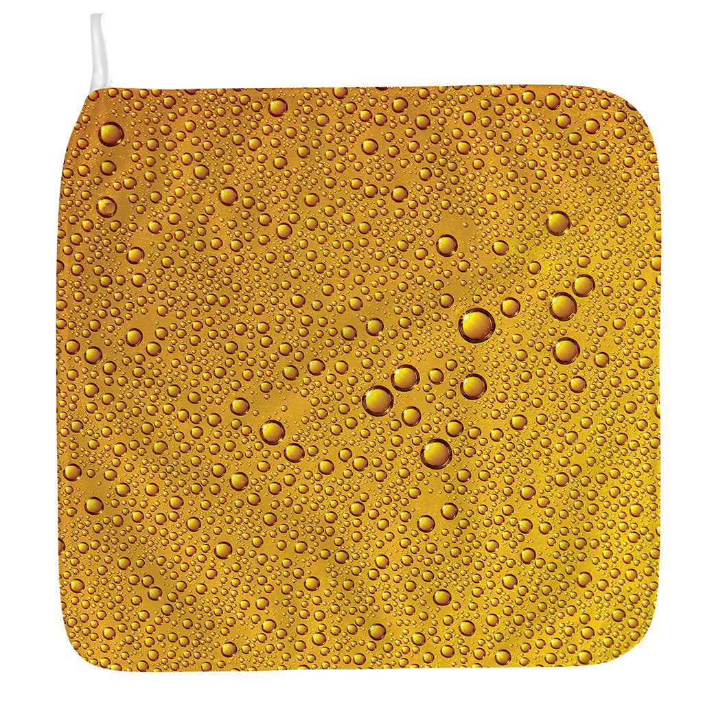 Water Drops On Beer Print Hand Towel