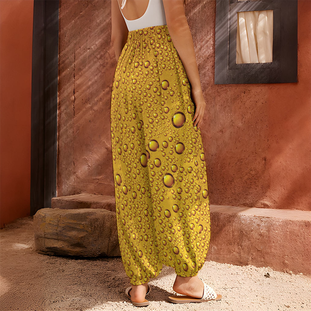 Water Drops On Beer Print Harem Pants