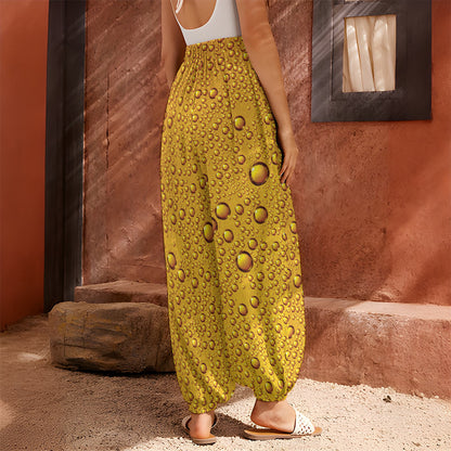 Water Drops On Beer Print Harem Pants