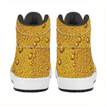 Water Drops On Beer Print High Top Leather Sneakers
