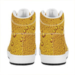 Water Drops On Beer Print High Top Leather Sneakers