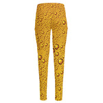 Water Drops On Beer Print High-Waisted Pocket Leggings