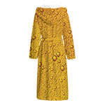 Water Drops On Beer Print Hooded Bathrobe
