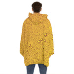 Water Drops On Beer Print Hoodie Blanket