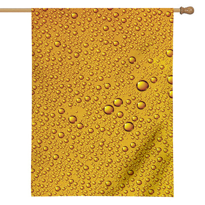 Water Drops On Beer Print House Flag