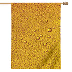 Water Drops On Beer Print House Flag