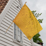 Water Drops On Beer Print House Flag