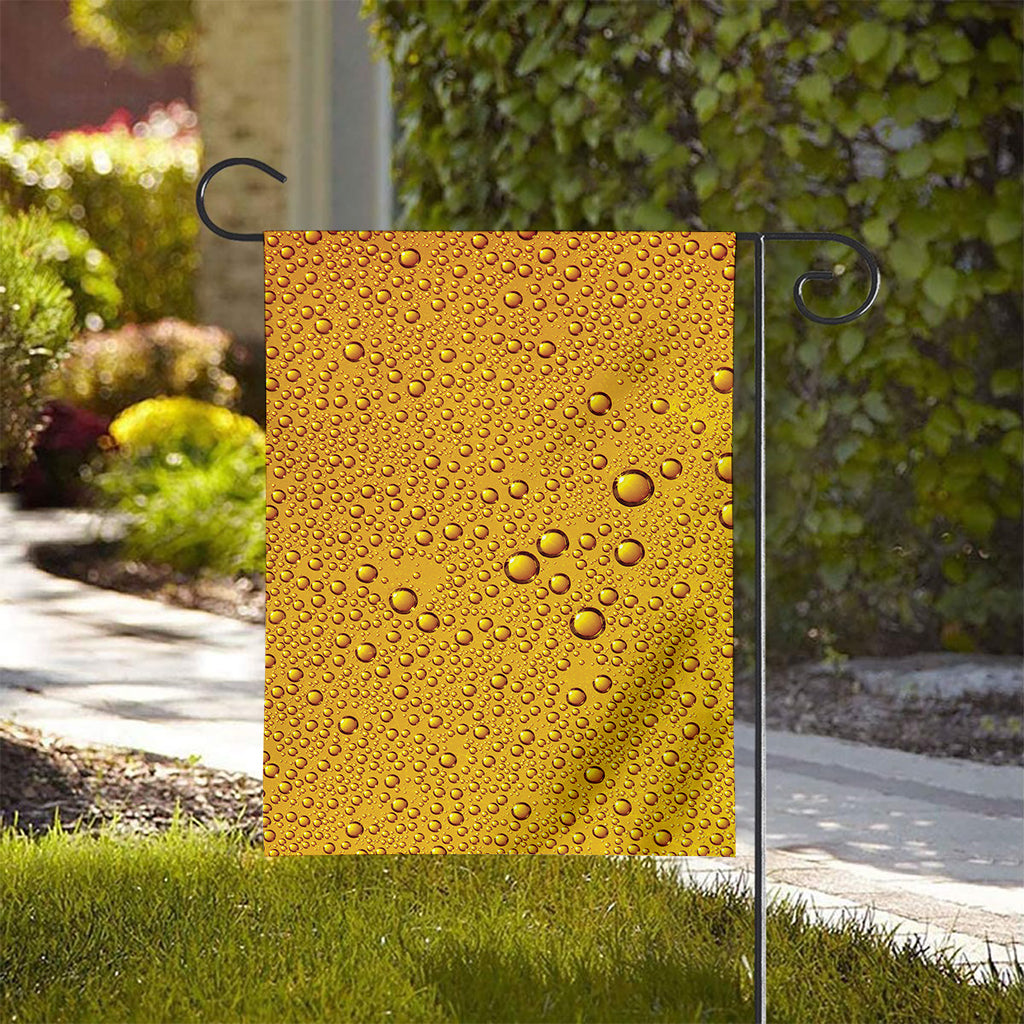 Water Drops On Beer Print House Flag