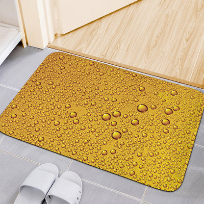 Water Drops On Beer Print Indoor Door Mat