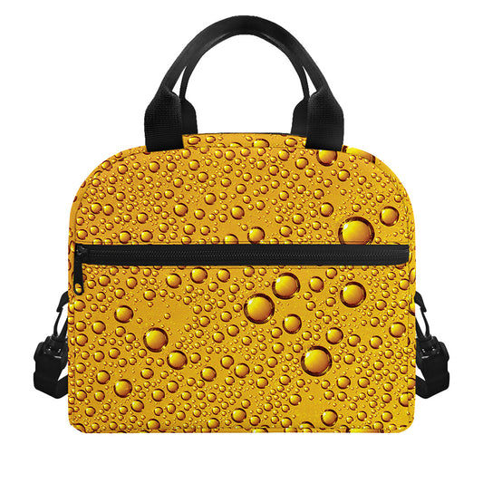 Water Drops On Beer Print Insulated Lunch Bag