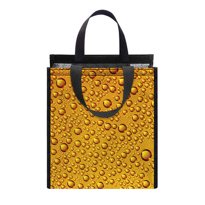 Water Drops On Beer Print Insulated Lunch Tote
