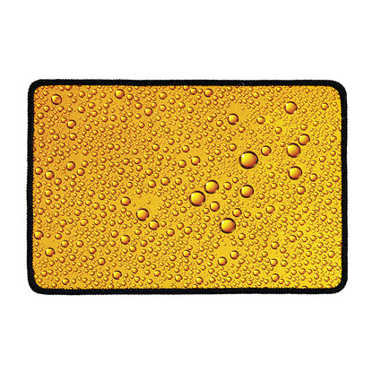 Water Drops On Beer Print Kitchen Mat
