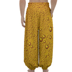 Water Drops On Beer Print Lantern Pants