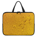Water Drops On Beer Print Laptop Sleeve With Handle