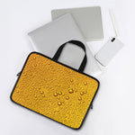 Water Drops On Beer Print Laptop Sleeve With Handle