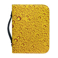 Water Drops On Beer Print Leather Bible Cover