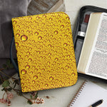 Water Drops On Beer Print Leather Bible Cover