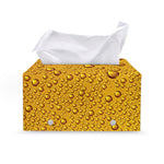 Water Drops On Beer Print Leather Tissue Box Cover