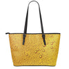 Water Drops On Beer Print Leather Tote Bag