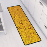 Water Drops On Beer Print Long Kitchen Mat