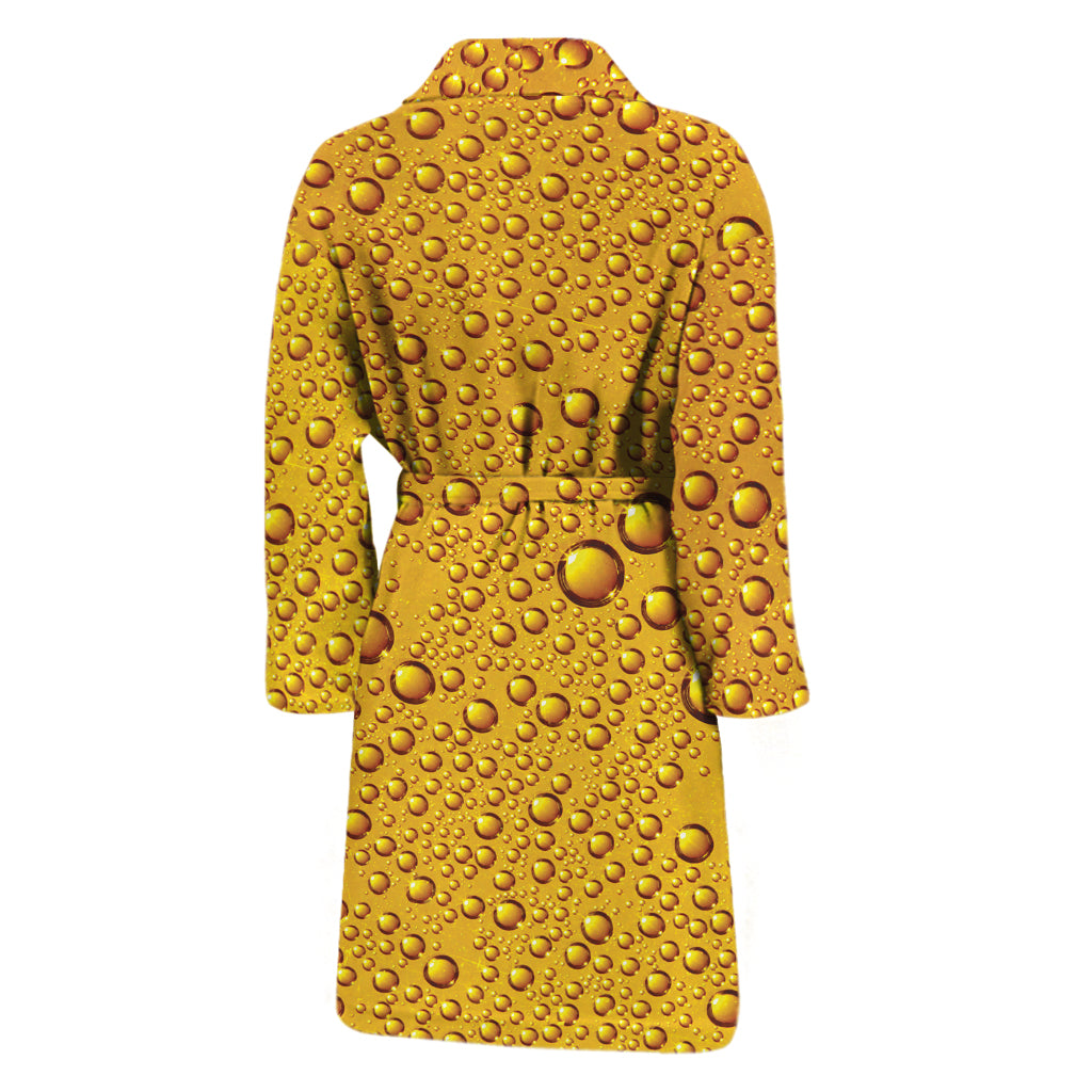Water Drops On Beer Print Men's Bathrobe