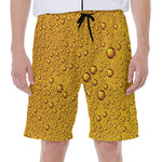 Water Drops On Beer Print Men's Beach Shorts