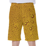 Water Drops On Beer Print Men's Beach Shorts