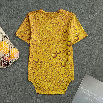 Water Drops On Beer Print Men's Bodysuit
