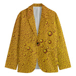 Water Drops On Beer Print Men's Cotton Blazer