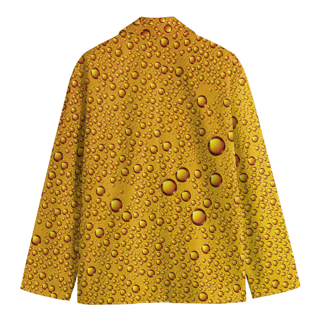 Water Drops On Beer Print Men's Cotton Blazer