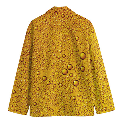 Water Drops On Beer Print Men's Cotton Blazer