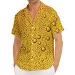 Water Drops On Beer Print Men's Deep V-Neck Shirt