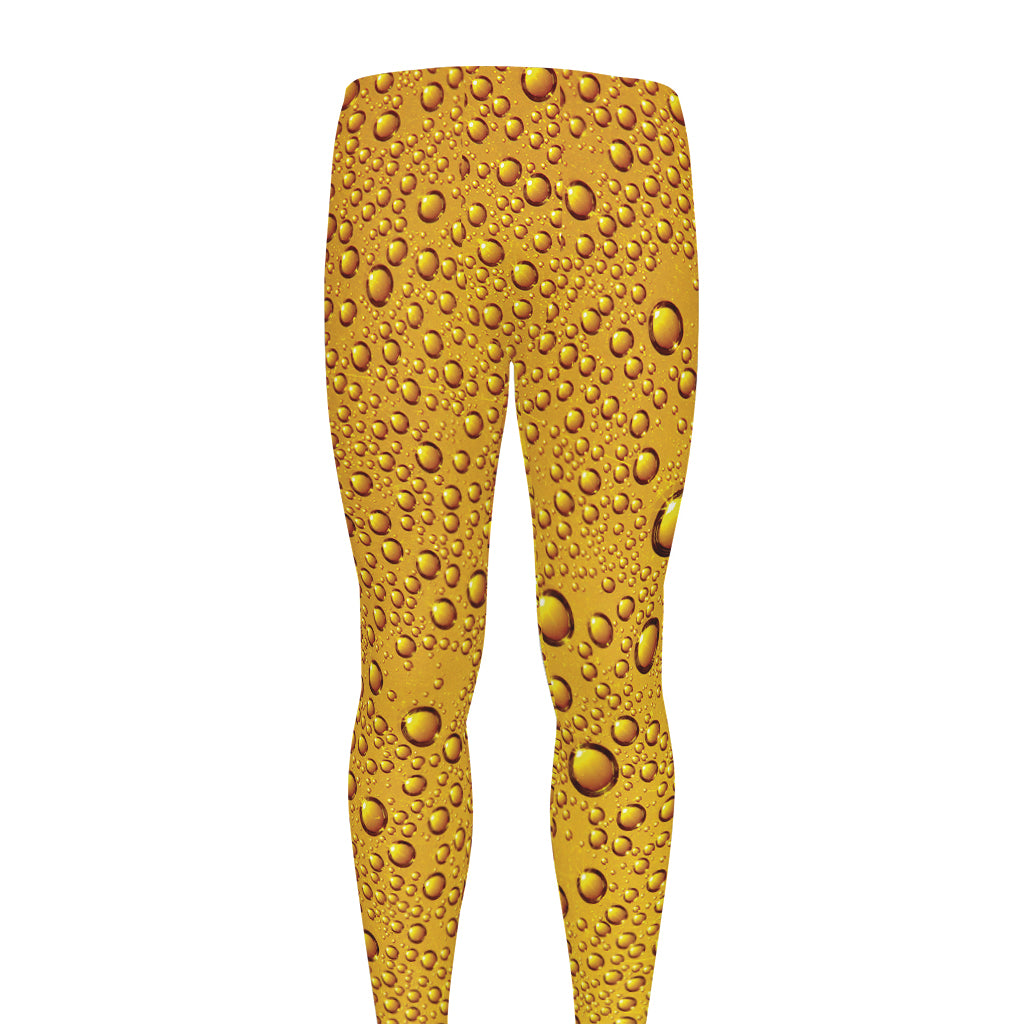 Water Drops On Beer Print Men's leggings