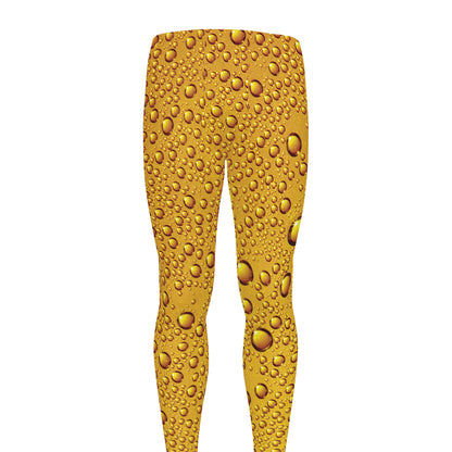 Water Drops On Beer Print Men's leggings