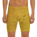 Water Drops On Beer Print Men's Long Boxer Briefs
