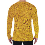 Water Drops On Beer Print Men's Long Sleeve T-Shirt